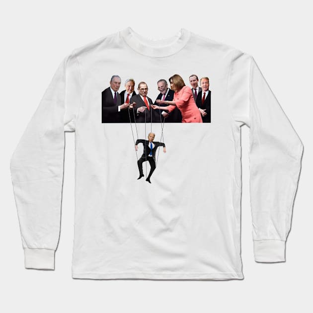 Anti Joe Biden Trump 2020 Puppet GOP Conservative Ukraine Sleepy Creepy Dementia Long Sleeve T-Shirt by Shirtsurf